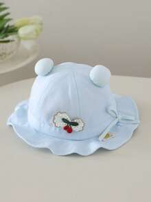 1pc Baby Sun Hat, Spring/Autumn, Baby Girl Bucket Hat, Baby Girl Sun Protection Hat, Suitable For Outdoor, Fits 6-24 Months - Cherry Little Fisherman - View 14