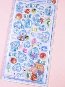 1张趣味3D卡通贴纸，可爱水晶装饰贴纸，适用于行李箱、手机、笔记本电脑（颜色随机） - 彩色 - 查看 13