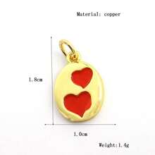 1pc Copper Creative New Fashion Red Heart Pendant, Valentine's Day Jewelry Accessory - Multicolor - View 14