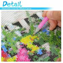 MRMIOOM 5D Valentine's Day Diamond Art Kits For Adults, Lovebirds Diamond Painting Kit For Beginners, DIY Full Drill Round Diamond Art Kit For Home Wall Decor Gift 14x14inch - D012-美國 - 查看 9