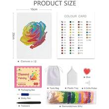 PeakLuv 12 Pcs Mini Diamond Art Kits Flowers, Plant Small Diamond Painting Kits For Adults Beginners, DIY Square Drill Flowers Small Gem Art 1-Hour Painting For Home Desktop Decor, 6X7in - 花朵2 - 查看 4