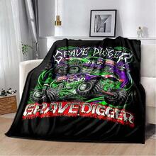 3D Monster Jam Monster Truck Cartoon Blanket Flannel Soft Throw Blanket Bedroom Sofa Bed Warm Throw Blanket Picnic Blanket16.Jpg - trắng - Xem 1