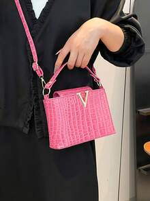 Fashionable Crocodile Grain Crossbody Bag, Minimalist Retro Personalized Handbag, New Versatile Shoulder Bag - Multicolor - View 8