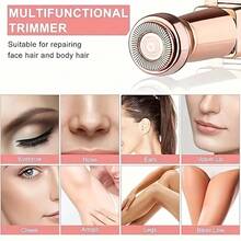 2-In-1 Rechargeable Eyebrow Trimmer And Facial Hair Removal Device, Equipped With LED Lights And USB Charging, Suitable For Shaving Facial Hair, Eyebrows, Lips, Chin, And Arms - Multicolor - View 6