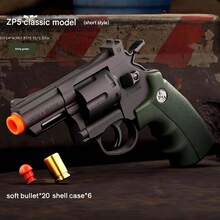 Revolver Toy Gun Pistol, Interlocking Foam Dart Blaster, With 6 Shells & 20 Soft Bullets, Christmas Birthday Gift For Outdoor Shooting Games - 軍綠色 - 查看 9