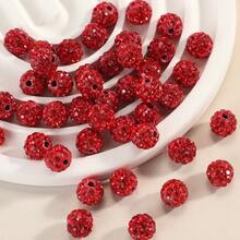 100 颗/包 10 毫米陶瓷珠手工散珠 DIY 手链项链珠宝配饰 - 100顆滿鑽陶泥珠 - 查看 11