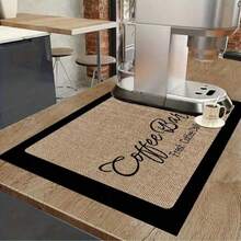 1pc Vintage Coffee Print Kitchen Drying Mat - Super Absorbent, Covers Stains, Rubber Backed, Suitable For Kitchen Countertops And Appliances - Multicolor - View 6