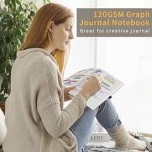 Graph Paper Notebook - Grid Notebook Journal, 120 GSM Thick Graph Paper, Large B5 Notebook 96 Pages, Leather Softcover, For Graphing, Writing, Math, Engineering, 7.6'' X 10'' - Rose Gold - B5-graph-120GSMB5Graph120GSM - View 8
