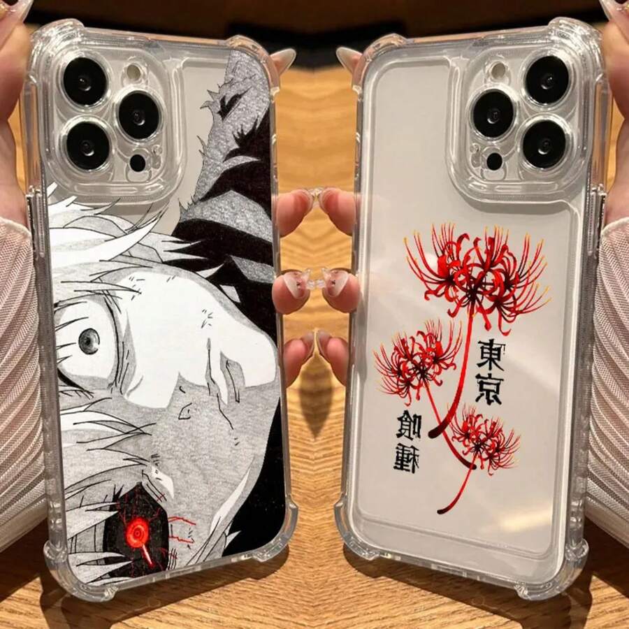 Funda Transparente para Teléfono Tokyos Anime Ghouls para iPhone 17 16 15 14 13 12 11 Ais/Pro/Max/Plus, Funda de Silicona Suave a Prueba de Golpes - SJCLR 03 - Ver 1