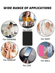 1pc Silicone Phone Grip Handle, Suction Cup Phone Stand, Selfie Video Hands-Free Sticky Phone Holder, Phone Ring Grip Stand - Multicolor 2 - View 9