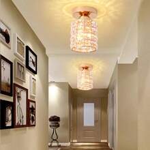 Creative Crystal Ceiling Light, Modern Minimalist Hallway, Corridor, Foyer, Balcony Small Flush Mount Light - Various - View 11