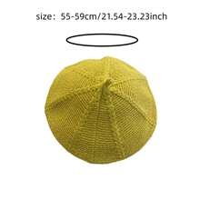 Women's Beret - Line Pattern, Foldable And Portable Winter Brimless Hat, No Elastic Soft Material, Available In 6 Colors (Black/Red/White/Yellow/Green/Beige) Suitable Casual Street Style And Student Outfits, Fashion Accessory, Multi-Functional Item, Recommended Hand Washing - màu xanh lá - Xem 6