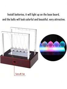 EstiloEstiloZerodis PéNdulo Newton Colorful LED Light Balance Ball Toy, Bola De PéNdulo De Ciencia FíSica Newton Cradle Pelota De Escritorio Juguete Divertido Decoration Art Work GiftsVersióN MejoradaVersióN Mejorada - 1 - Ver 7