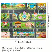 1张热门游戏场景地图 - 快乐农场交通停车场景地图，游戏垫，防水垫，城市主题，城市交通地图游戏垫，多主题交通路线地图（本产品为地图，非地毯。材质为无纺布，非涤纶。） - 彩色 - 查看 14