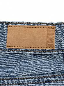 Vintage Washed Light Color Embroidered Adjustable Waist Distressed Denim Shorts For Young Boys - Light Wash - View 9