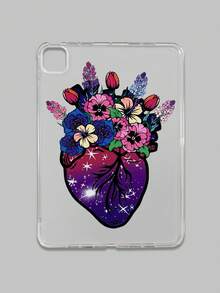Valentine's Day Heart Pattern Transparent Flat Case, Colorful Floral Heart Flat Case, Galaxy Starry Sky Print Transparent Soft Case, Aesthetic, Compatible With IPad Case, Shockproof Aesthetic Cover, Compatible With IPad Accessories, Kindle Case, Compatible With IPad Cases 11th Generation, Cover, Compatible With IPad Protective Shell A16, Suitable For 10th Generation Compatible With IPad Protective Case, Compatible With IPad Accessories S Quick Ship Gifts - Clear - View 19
