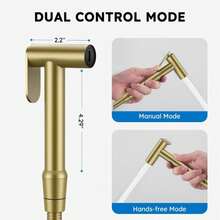 Arofa Built-In Hot And Cold Handheld Bidet Sprayer For Toilet, Gold Warm Water Bidet With Adjustable Water Flow, Dual Control Mode Muslim Shower With Spray Hose For Feminine Wash, Wall Mounted - ColorD - 查看 2