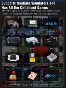 1 zestaw domowej konsoli do gier, wbudowane 40 000 klasycznych gier retro, 12 emulatorów PS1/FC, możliwość podłączenia do telewizora, obsługa dwóch bezprzewodowych kontrolerów, joystick HD Retro Arcade, mini kontroler do gier, odpowiedni do rozrywki rodzinnej, imprez i interakcji ze znajomymi - Wielokolorowe - Zobacz 5