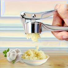 1pc Heavy-Duty Stainless Steel Garlic & Ginger Press With Ergonomic Handle - Heavy-Duty 304 Stainless Steel Manual Crusher, Easy-Clean Design & Compact Storage, Portable Kitchen Tool For Garlic, Ginger, Root Vegetables - Heavy-Duty Mincer For Home & Professional Kitchens, Garlic Crusher Plate, Stainless Steel Garlic Chopper, Garlic Slicer Thin Cuts, Garlic Grinder, Garlic Press Heavy Duty, Garlic Crusher Heavy Duty, Garlic Grinder Manual, Garlic Mincer, Kitchen Gadget - 1pc - View 2