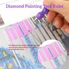 Stainless Steel Diamond Art Ruler, 1 Row Round Beads Alignment Tool Ruler For Diamonds Painting,Precise Drill Straightening Tool For Dot Drill DIY Crafts (Round Diamond-Medium Size, 1 Row) - 中型圓形鑽石 - 查看 4