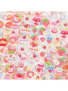 1张甜美糖果派对系列3D贴纸，精致可爱，可用于装饰相框、电脑、手机壳、耳机、杯子、旧杂志、铅笔盒、桌面装饰、返校贴纸、学习用品等。 - 彩色 - 查看 7