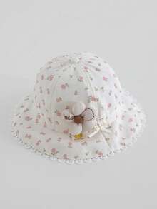 1pc Baby Sun Hat, Thin Fabric, Fashionable For Baby Girls, Suitable For Outdoor Use, Fits Ages 1-3 Years Old, Spring/Autumn - Little Flower Fisherman's Hat - View 16