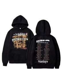 Rock Band System Of A Down Toxicity Tour Hoodie Men Women Gothic Punk Vintage Hooded Sweatshirt Men's  Oversized Hoodies Sweatshirts For Women Hoodies For Men Black Hoodie For Women Men's Hoodie Sweatshirts For Men - 黑色 - 查看 5