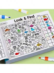 寻找隐藏图画书，铅笔画，互动搜索绘画活动书，精美的捉迷藏主题页面（随机发送），趣味简单，培养绘画和动手能力，增强专注力和想象力，适合作为圣诞节、生日、派对、新年和其他节日派对礼物。 - 彩色 - 查看 3