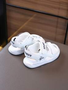 1双男女通用新款PU魔术贴平底可爱凉鞋，软底防滑，适合婴幼儿沙滩穿着，夏季适用 - 米色 - 查看 6