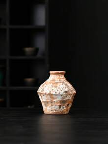 Maceta de cerámica rústica hecha a mano, pequeño jarrón para plantas hidropónicas, decoración del hogar estilo japonés, soporte antiguo para flores, exhibición de ceremonia del té - Multicolor - Ver 7