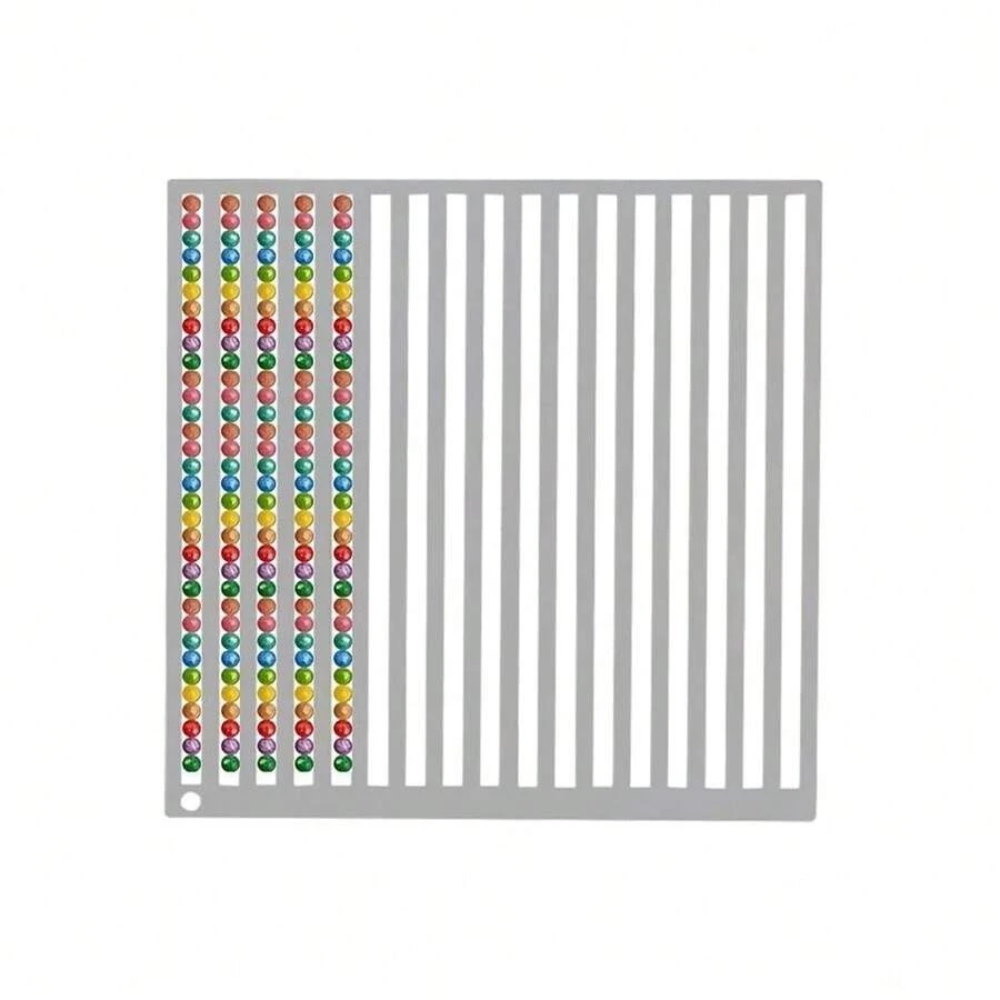 Stainless Steel Diamond Art Ruler, 1 Row Round Beads Alignment Tool Ruler For Diamonds Painting,Precise Drill Straightening Tool For Dot Drill DIY Crafts (Round Diamond-Medium Size, 1 Row) - 中型圓形鑽石 - 查看 1