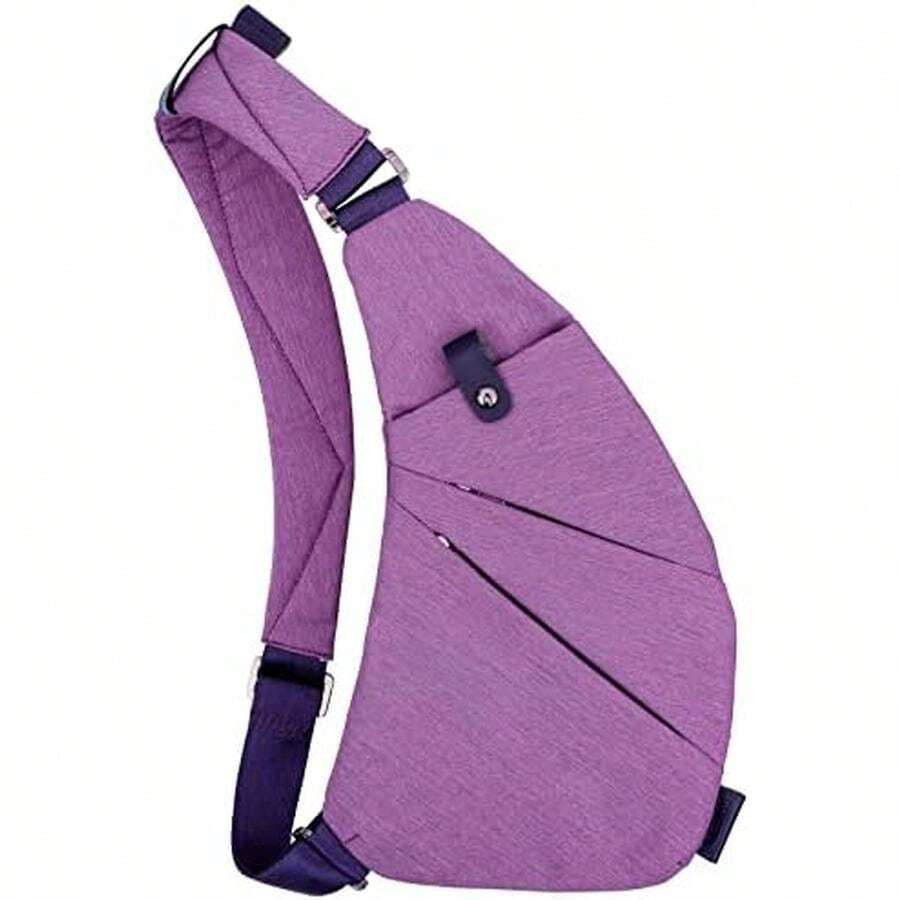 MRang Sling Crossbody Bags Travel Anti Theft  Purse Bags For Women Men Waterproof… - Dây đeo vai trái - màu tím - Xem 1