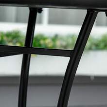 Round Bistro-Style Garden Table With Green, Beige And White Ceramic Mosaic Top, Ø 60 Cm, Ideal For The Garden, Balcony And Terrace. - 黑色 - 查看 7