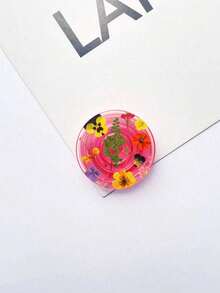 Soporte universal plegable y transparente para teléfono celular, soporte de mano, soporte de escritorio telescópico, transparente puro, azul transparente, rosa transparente, verde transparente, marrón transparente, floral compatible con iPhone, teléfono Android, regalo - Multicolor - Ver 8