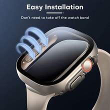3pcs/Set Smart Watch Protective Case With Tempered Glass Screen Protector, Available In Transparent/Titanium Gold/Black, Compatible With Ultra 1/2/3 49mm - Durable, Scratch-Resistant, Fingerprint-Proof Design To Protect Your Smartwatch - 1 Clear + 1 Titanium + 1 Black - View 4