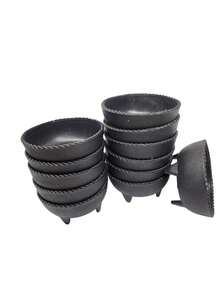 salseros de plástico elegantes diseño molcajete negro para taquería, fiestas. salseras de mesa 12 piezas - Negro - Ver 4