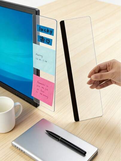 1pc Monitor Message Board, Computer Screen Memo Clip, Desktop Memo Reminder Board, Unisex Office Supplies, Office Desk Decor, Essential For Home, Office, School, Back To School Season