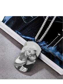 Customized Personalized Gift, Laser Engraved Photo & Text Customized Photo Necklace, Customized Personalized Picture Pendant, Waterproof Non-Fading Pattern Necklace, Gift For Couples, Parents, Friends - Style 4 - View 7