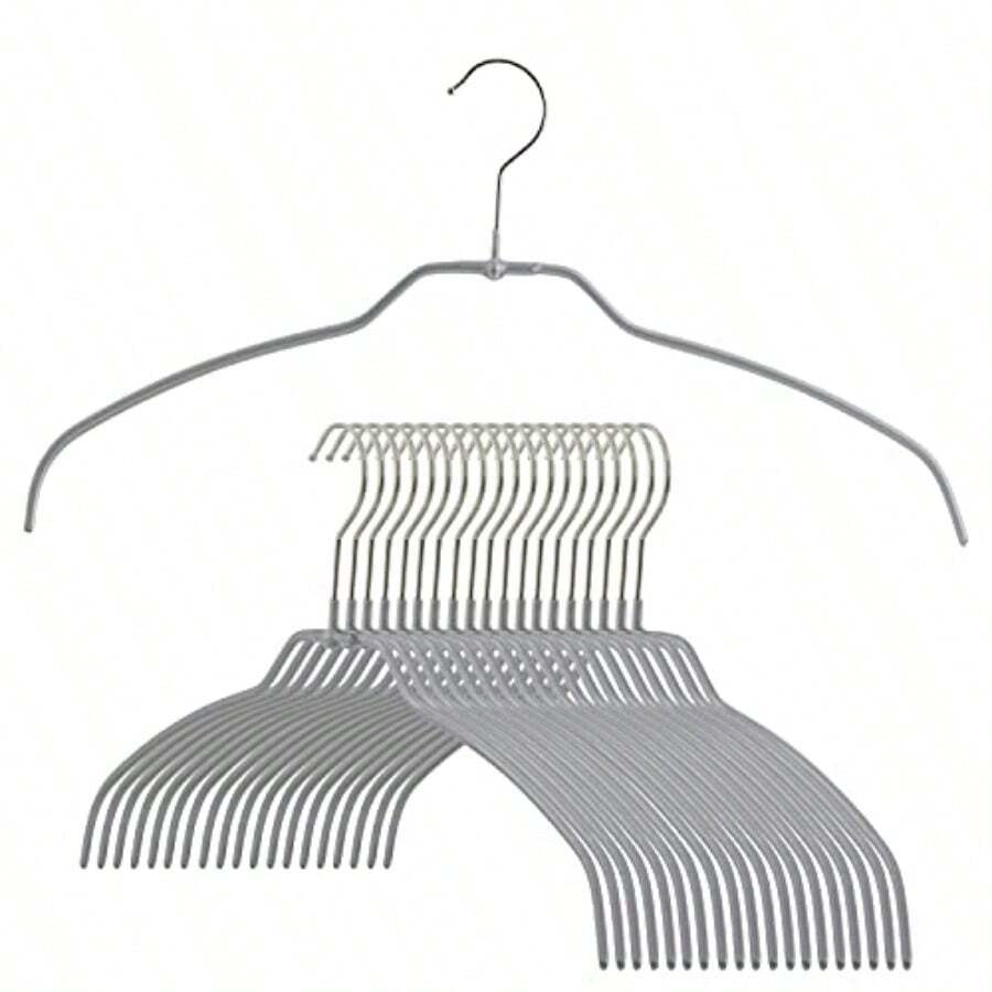 Mawa por Reston Lloyd Silueta Luz Ultra Thin Antideslizante Ahorro de Espacio Estilo 42/FT Ropa para Colgar Camisas 20 Unidades Color Blanco Top Hanger Plateado 1 - Plata - Ver 1