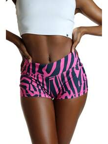Nastya Nass Women's Swim Shorts High Waisted Bathing Suit Bottoms Swimsuit Shorts Bikini Board Shorts Beach SwimwearA Valentine's Day ZUKA - 粉紅斑馬 - 查看 8