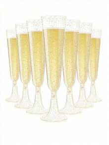 5.5oz Premium Reusable Champagne Flutes, Suitable For New Year, Parties, Weddings, Birthdays, Valentine's Day, And Various Gatherings