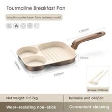 石纹压铸铝煎锅，平底煎锅，家用厨房煎锅，适用于煎蛋，不粘锅，牛排煎锅和炒菜锅，通用款 - 白色 - 查看 14