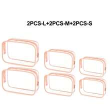 12 túi đựng mỹ phẩm trong suốt bằng PVC có khóa kéo - Túi đựng đồ dùng vệ sinh cá nhân chất lượng cao, lý tưởng cho du lịch, phòng tắm và các vật dụng cần thiết khi đi nghỉ mát (Cỡ trung bình, trong suốt), phụ kiện phòng tắm, túi đựng, túi trang điểm, đồ dùng du lịch thiết yếu - Hồng - Xem 17
