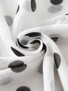 1pc New Polka Dot Long Scarf With Shawl, Women's Muslim Multi-Functional Headscarf, Black And White Long Scarf, Daily Festival Gift