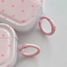 Polka Dot Double-Sided Full Print Design With 1 Pink Round Button, Compatible With Apple 4, Pro 2/Pro 3/3rd Gen Bluetooth Earphone Case Protective Cover (Earphones Not Included) - Pink - View 9
