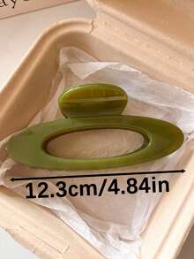 2个/1个女士卡其色和绿色超大号轻便塑料发夹，时尚百搭高端优雅简约纯色发爪，适合日常休闲、派对、通勤、海滩、发髻、马尾辫、洗脸、化妆、服装配饰，女士发爪夹优雅发饰 - 彩色 - 查看 2