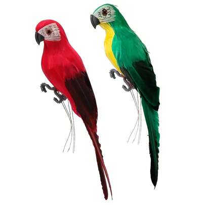 1pc Realistic Parrot Feather Decor, Suitable For Crafts, Jungle Garden, Home Decoration, Random Color (Parrot), Outdoor Decoration