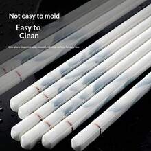 20双装高档陶瓷筷子，易清洗，防霉，防滑，耐热，酒店级品质，中式筷子，家用。 - 白色 - 查看 6