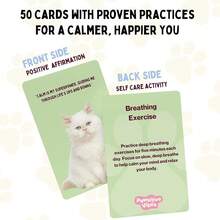 Positive Affirmation Cards For Stress & Anxiety Relief With Proven Se- Care Techniques For Cat Lovers | Cat Mom Gifts For Women For Motivation & Relaxation For Birthday, Christmas | Cats Presents - CatsPawsitiveVibes - 查看 5