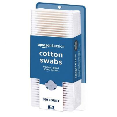 Basics Cotton Swabs For Personal Hygiene And Baby Care, 500 Count, 1 Pack